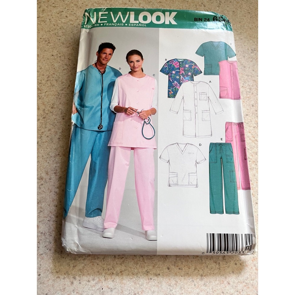 New Look 6307 Unisex Medical Scrubs Sewing Pattern (Sizes XS–XL)